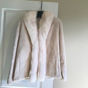 White Sheered Beaver Fur Coat